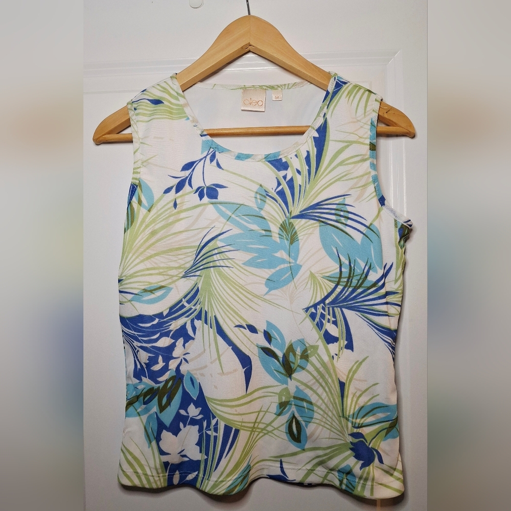 🇨🇦Vintage 90s Cleo Tropical Tank Top Made in Canada (S)